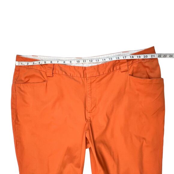Venezia by Lane Bryant Capris 24 Orange Cuffed Hem Belt Looped Cropped Pants - Picture 3 of 10